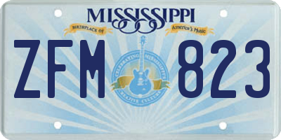 MS license plate ZFM823