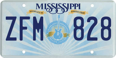 MS license plate ZFM828