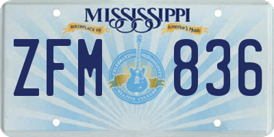 MS license plate ZFM836