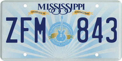 MS license plate ZFM843