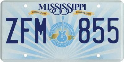 MS license plate ZFM855