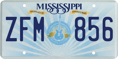 MS license plate ZFM856