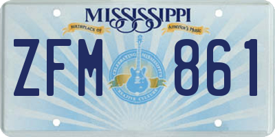 MS license plate ZFM861