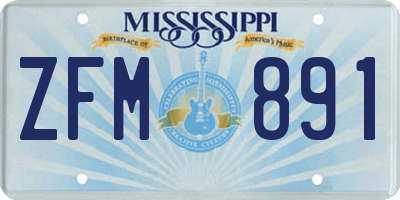 MS license plate ZFM891