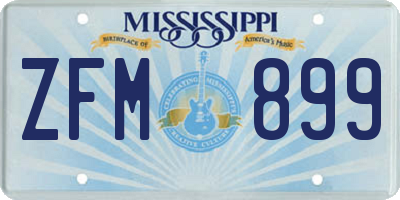 MS license plate ZFM899