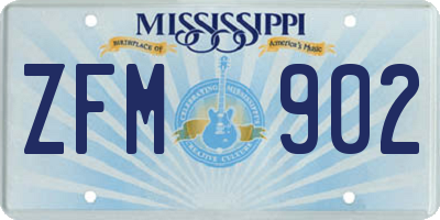 MS license plate ZFM902