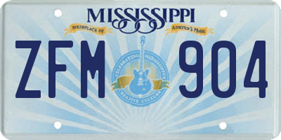 MS license plate ZFM904