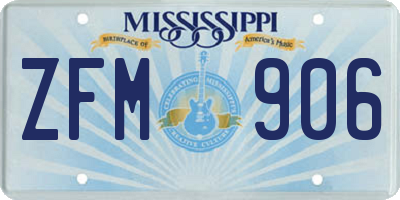 MS license plate ZFM906