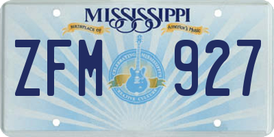 MS license plate ZFM927