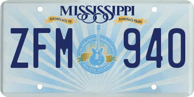 MS license plate ZFM940