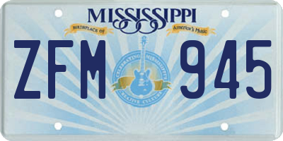 MS license plate ZFM945