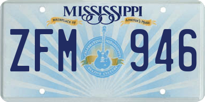 MS license plate ZFM946