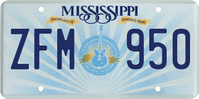 MS license plate ZFM950