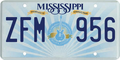 MS license plate ZFM956