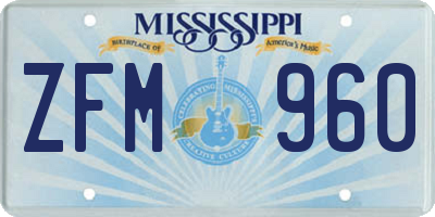 MS license plate ZFM960