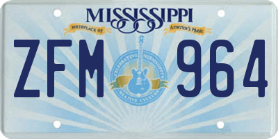 MS license plate ZFM964