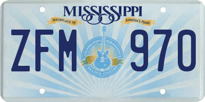 MS license plate ZFM970
