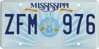 MS license plate ZFM976