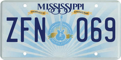MS license plate ZFN069