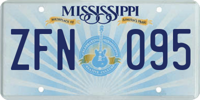 MS license plate ZFN095