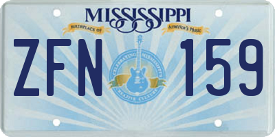 MS license plate ZFN159