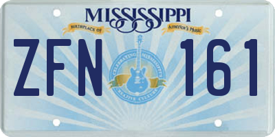 MS license plate ZFN161