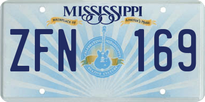 MS license plate ZFN169
