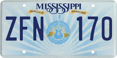 MS license plate ZFN170