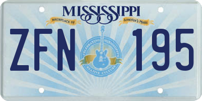 MS license plate ZFN195