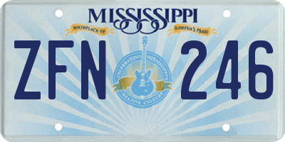 MS license plate ZFN246