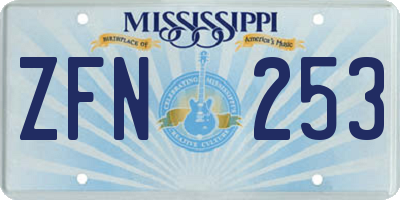 MS license plate ZFN253