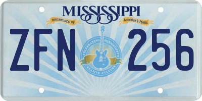 MS license plate ZFN256