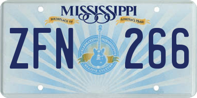 MS license plate ZFN266