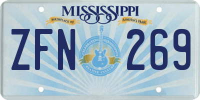 MS license plate ZFN269