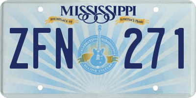 MS license plate ZFN271