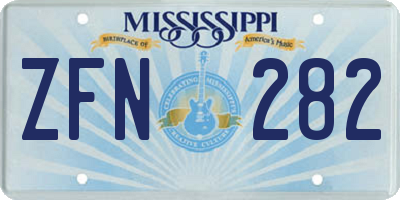 MS license plate ZFN282