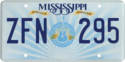 MS license plate ZFN295