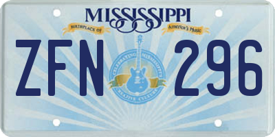 MS license plate ZFN296