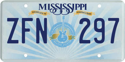 MS license plate ZFN297