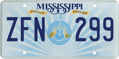 MS license plate ZFN299
