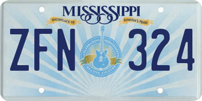 MS license plate ZFN324