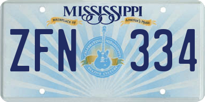 MS license plate ZFN334
