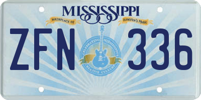 MS license plate ZFN336
