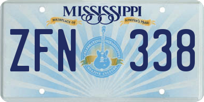 MS license plate ZFN338