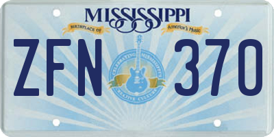MS license plate ZFN370