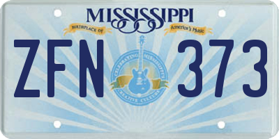 MS license plate ZFN373