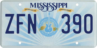 MS license plate ZFN390