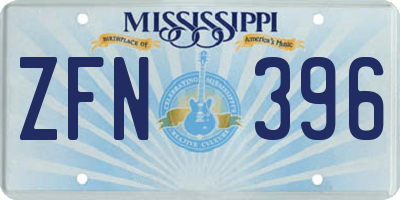 MS license plate ZFN396