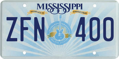 MS license plate ZFN400