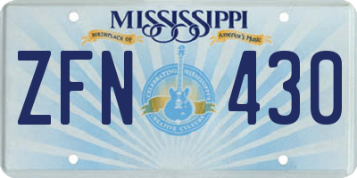MS license plate ZFN430